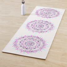 Lila och Teal Dot Mandala Yoga Mat