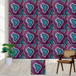 Lila och Teal Geode Agate Tile Mönster Kakelplatta