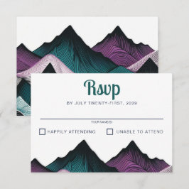 Lila och Teal Mountain Bröllop OSA Kort