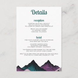 Lila och Teal Mountain Bröllop Tilläggskort