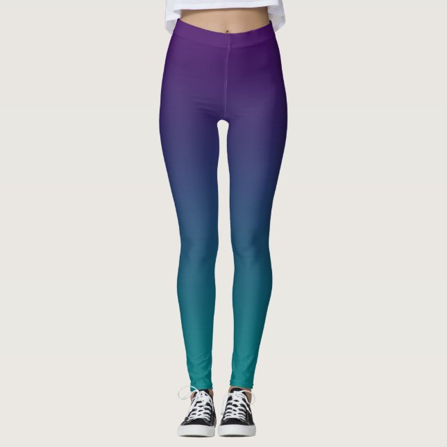 Lila och teal Ombre Leggings (Framsida)