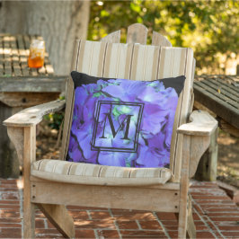 Lila och tealhydrangea, lila blåa blommor kudde