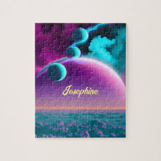 Lila och turkoise Planethage Pussel