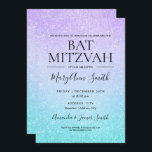 Lila och turkos Bat mitzvah Faux Glitter-färg Inbjudningar<br><div class="desc">Eleganten "Bat mitzvah Party" med mallen Modern Lila- och turkoise Faux Glitter Paint-inbjudan. Impress din familj och dina vänner med den här snyggten och klassens design. Lätt att använda och lätt att anpassa.</div>
