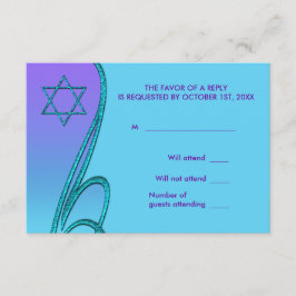 Lila och turkos blå Bat Mitzvah-svar OSA Kort