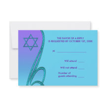 Lila och turkos blå Bat Mitzvah-svar