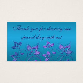 Lila och turkos Blommigt Bröllop för Märkre Visitkort