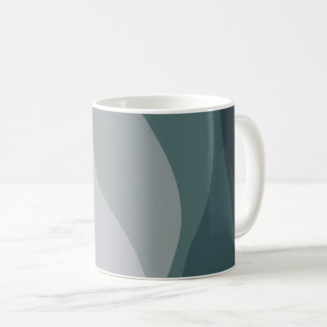 Lila och turkos-retro stil vinkarare dekoration kaffemugg (Framsida höger)
