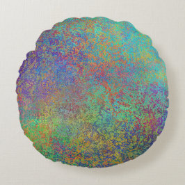 Lila och turkos struktur rund kudde