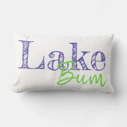 lila och typografi av coola och kalkgrönt SJÖ BUM Lumbarkudde