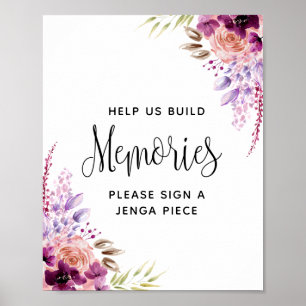 Lila och våld, Byggande minnen Bröllop-tecken Poster