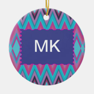 Lila och vattenlevande växter julgransprydnad keramik