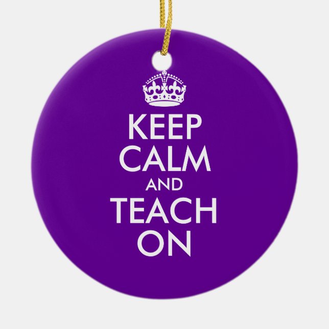 Lila och vit Behålla Lugn och båge på Julgransprydnad Keramik (Framsidan)