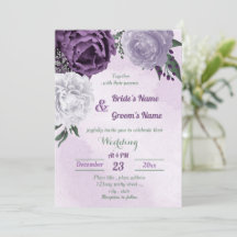 lila och vit blommigt, grönt bröllop