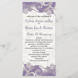 Lila och vit Blommigt Vår bröllop Program