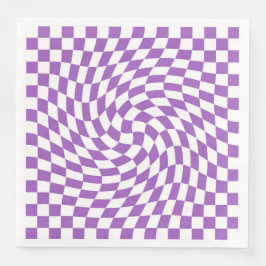 Lila och Vit Checkerboard Mönster Pappersservett