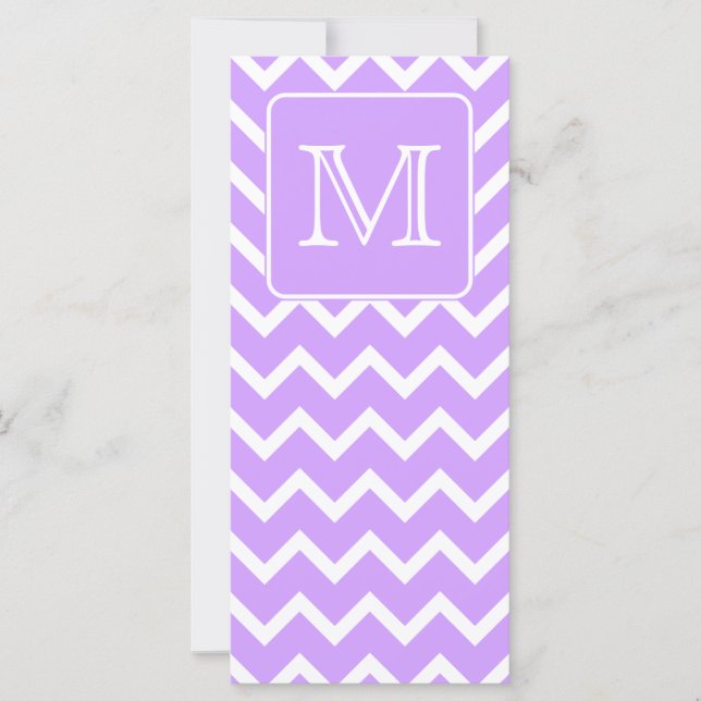 Lila och vit Chevron-design. Anpassningsbar Monogr (Framsida)