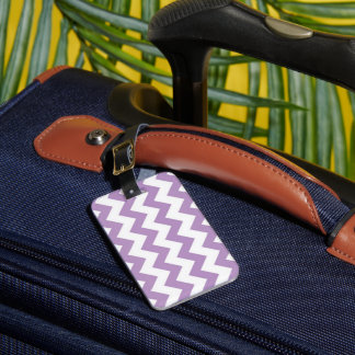Lila och vit Chevron-väskemärke Bagagebricka