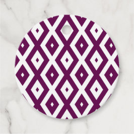 Lila och vit diamant mönster gåvor etiketter