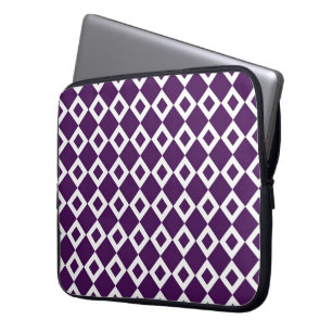 Lila och vit Diamond Mönster Laptop Fodral