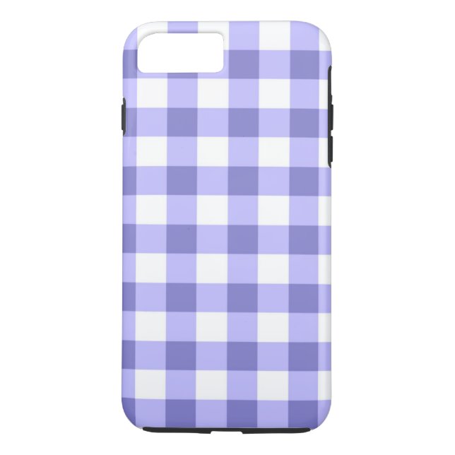 Lila och vit Gingham Check Mönster Case-Mate iPhone Skal (Baksida)