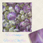 Lila och vit Hydrangea Botanisk Blommigt Sjal<br><div class="desc">Vackert,  delikat och feminin lila och vit blommigt chiffon scarf med blommar av Hydrangea med botaniskt originalfotografi av JLW_Photography.</div>