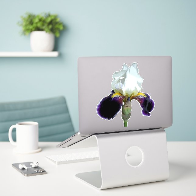 Lila och vit Iris anpassad dekal (Laptop På Skrivbordet)