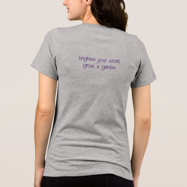 Lila och vit Iris Dam T-Shirt (Baksida)