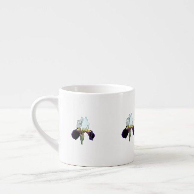 Lila och vit Iris espressomugg (Vänster)