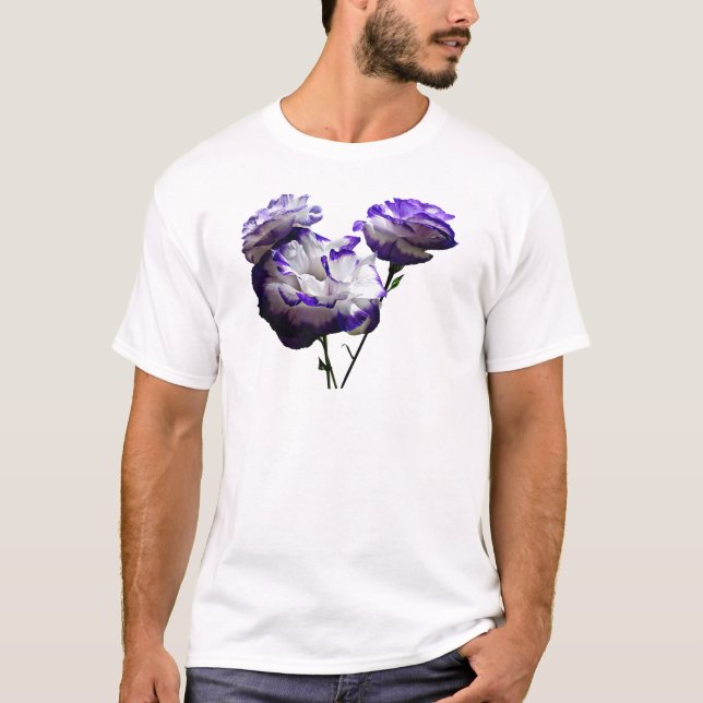 Lila och vit Lisianthus T Shirt (Framsida)