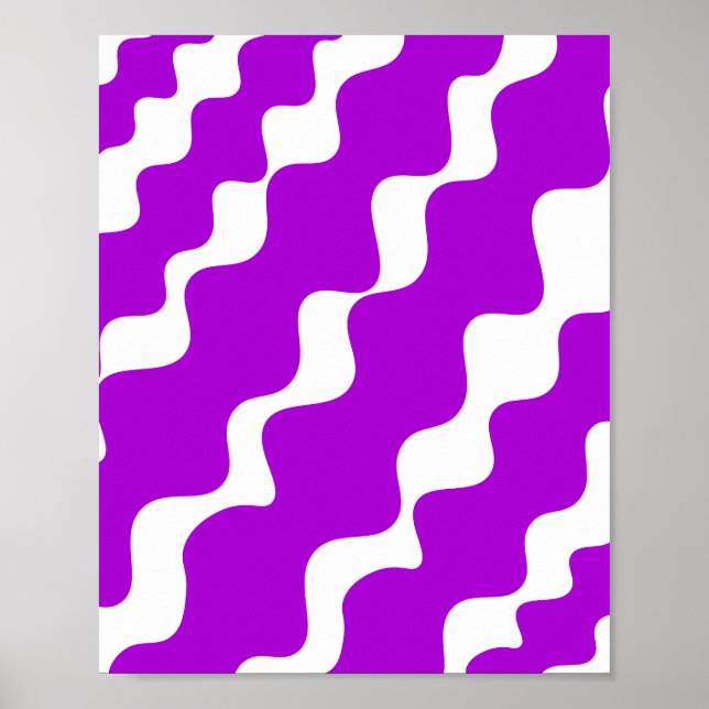 Lila och vit lutning vinkarare mönster poster (Framsidan)