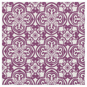 Lila och vit mexikansk Tile Mönster Fabric Tyg