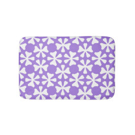 Lila och vit modern geometrisk blommig mönster badrumsmatta