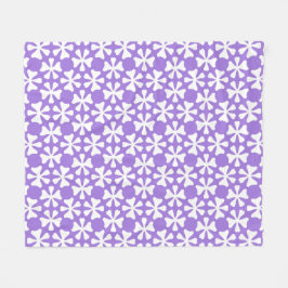 Lila och vit modern geometrisk blommig mönster fleecefilt