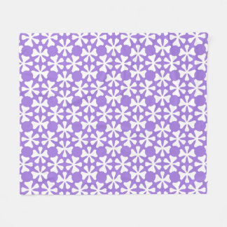 Lila och vit modern geometrisk blommig mönster fleecefilt