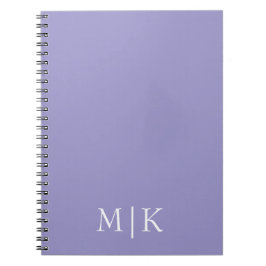 Lila och vit | Modern monogram Anteckningsbok