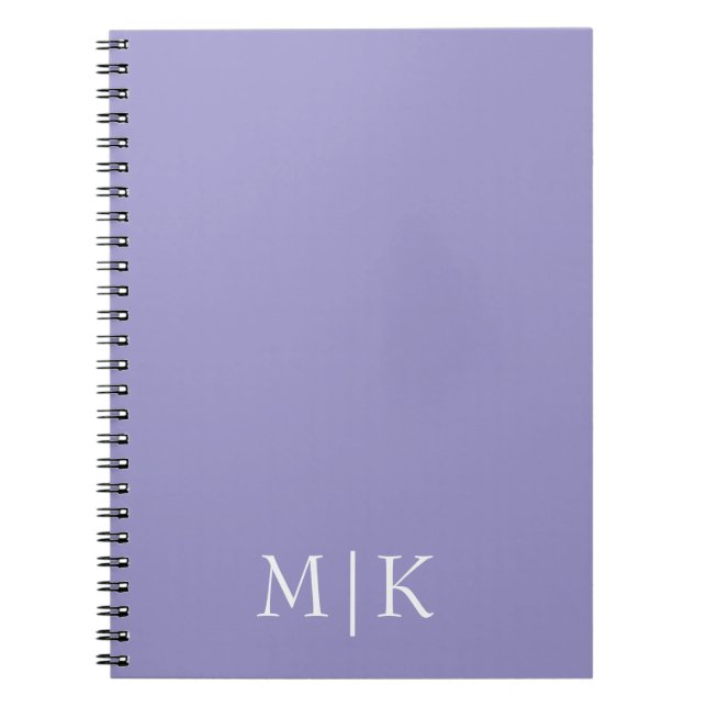 Lila och vit | Modern monogram Anteckningsbok (Framsidan)