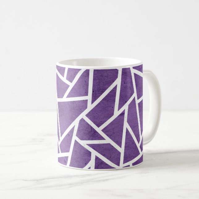 Lila och vit mosaik mönster kaffemugg (Framsida höger)