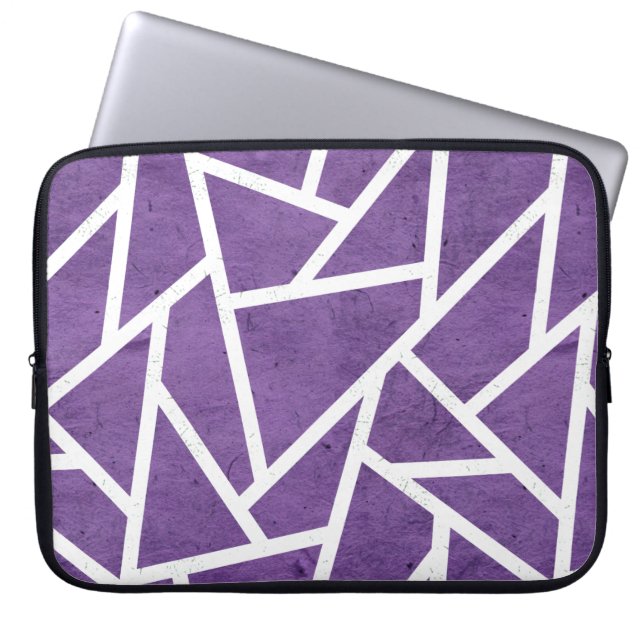 Lila och vit mosaik mönster laptop fodral (Framsidan)