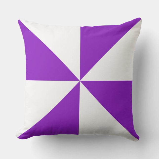 Lila och vit pinwheel kudde (Framsida)