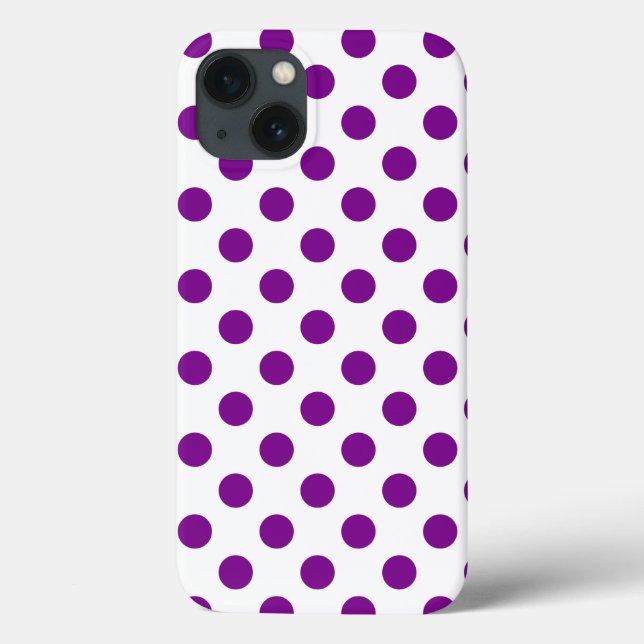 Lila och vit polka dots Fodral-Mate iphone case (Baksida)