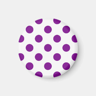 Lila och vit polka dots magnet