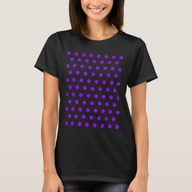 Lila och vit Polka dots t Shirt (Framsida)