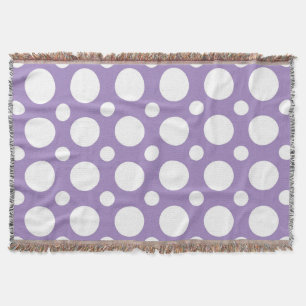 Lila och vit polka dots täckfilt mysfilt