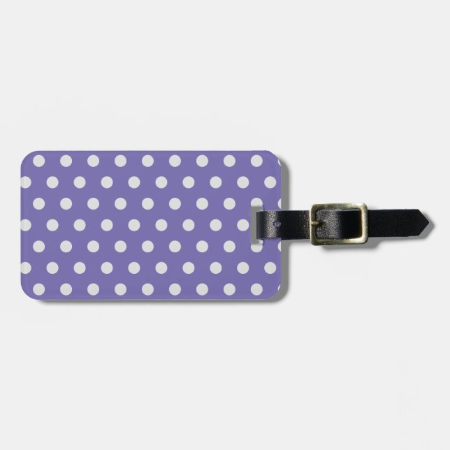 Lila och vit polkadot bagagebricka (Horisontell Framsida)