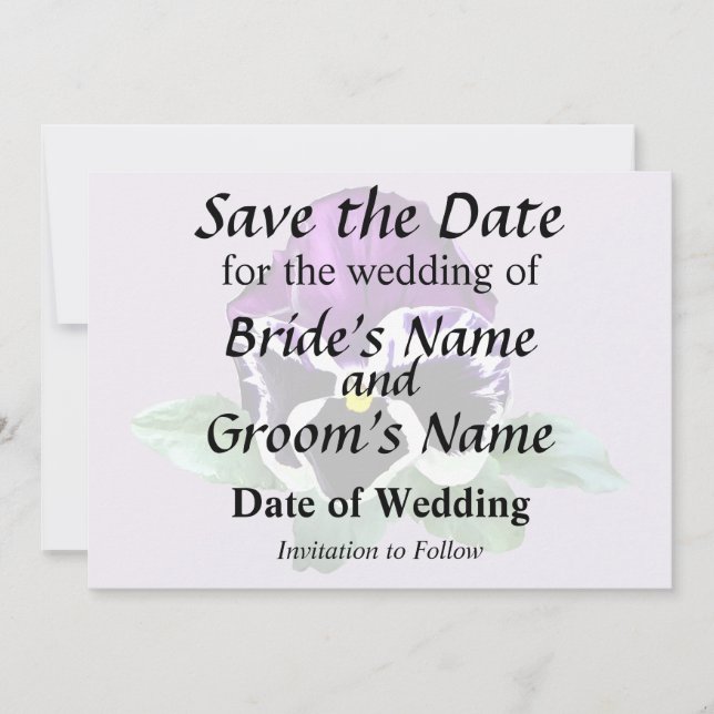 Lila och vit ponny spara datumet (Framsida)