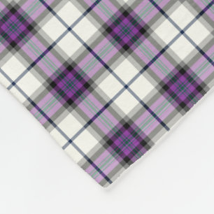 Lila och vit PWT Alexander av Menstry Tartan Fleecefilt
