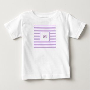 Lila och vit Rand Anpassningsbar Monogram T Shirt