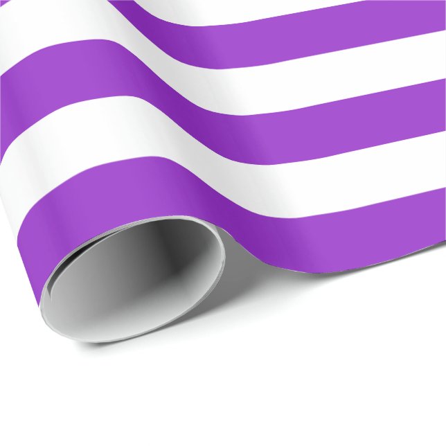 Lila och vit rand presentpapper (Rullad Hörn)