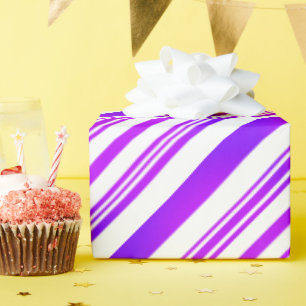 Lila och vit Rand Presentpapper